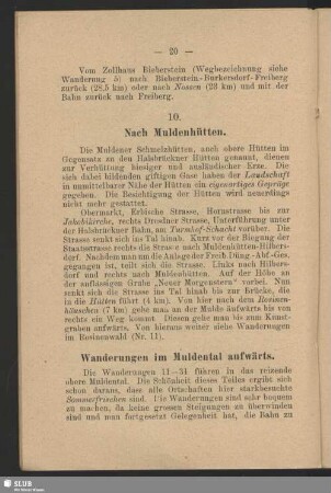 10. Nach Muldenhütten. Wanderungen im Muldental aufwärts