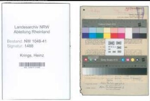 Entnazifizierung Heinz Krings , geb. 20.11.1914 (Schlosser)