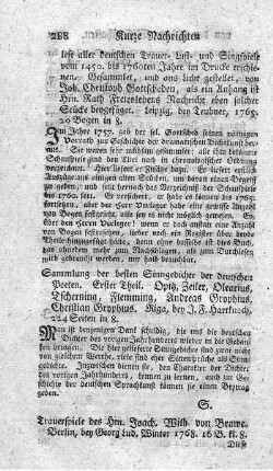 Trauerspiele.