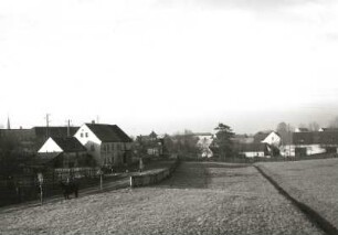 Trieb-Schönau, Blick über den Ortskern aus der Aue der Zwickauer Mulde nach Westen