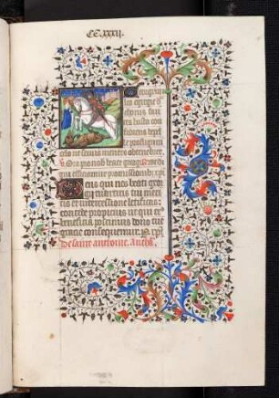 Bordüren-Miniatur-Seite: (Suffragien) heiliger Georg