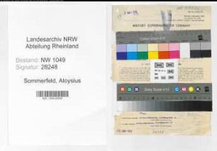Entnazifizierung Aloysius Sommerfeld , geb. 27.07.1887 (Lehrer)