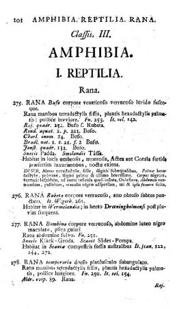 Classis III. Amphibia