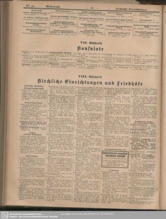 VIII. Abschnitt. Kirchliche Einrichtungen und Friedhöfe