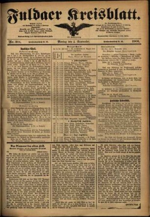 Ausgabe vom Montag, den 04. September 1905.