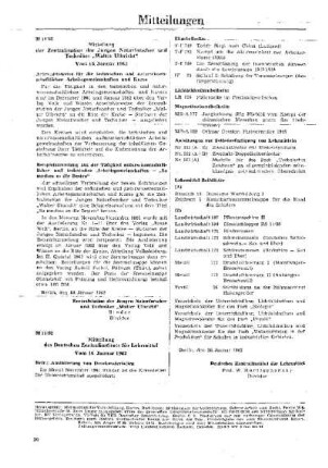Mitteilung des Deutschen Zentralinstituts für Lehrmittel : 11/62 vom 16. Januar 1962 ; [Mitteilungen]