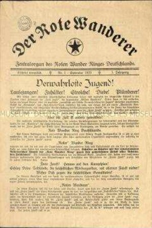 Der Rote Wanderer. 1. Jahrgang, 1923