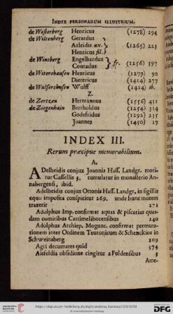 Index rerum praecipuarum