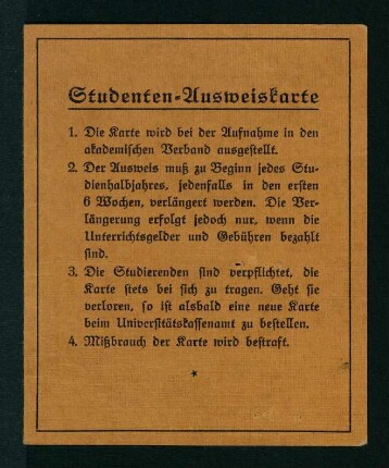Studenten - Ausweiskarte