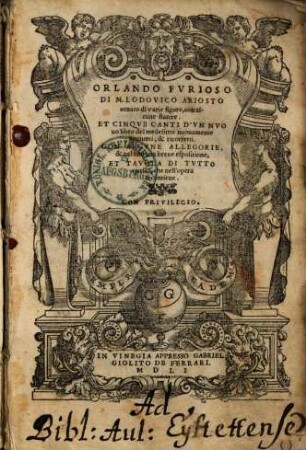 Orlando furioso : ornato di varie figure