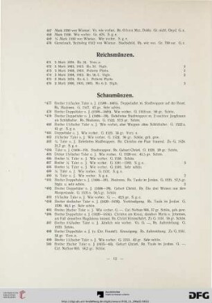 Reichsmünzen (Nr. 471-476)