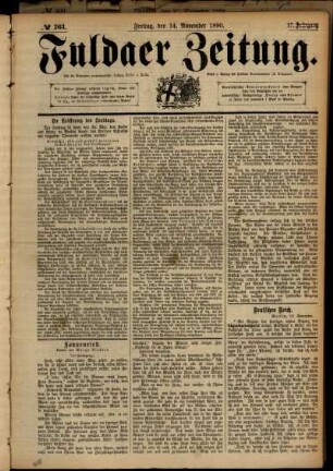 Ausgabe vom Freitag, den 14. November 1890.