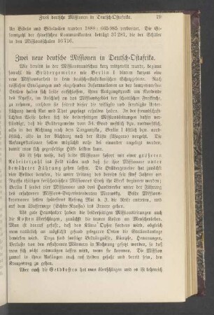 Zwei neue deutsche Missionen in Deutsch-Ostafrika