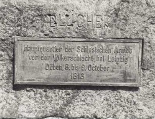 Gedenkstein für Gebhard Leberecht Fürst Blücher von Wahlstatt mit Porträtmedaillon