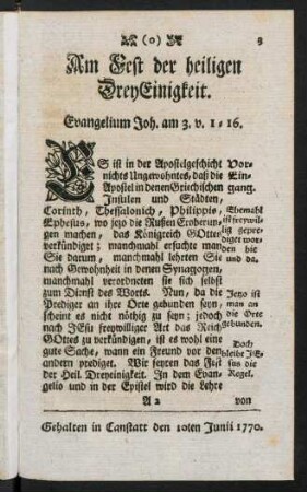3-12, Am Fest der heiligen DreyEinigkeit