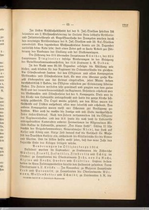 Änderungen im Offizierkorps 1914