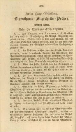 Zweite Haupt-Abtheilung. Eigenthums-Sicherheits-Polizei