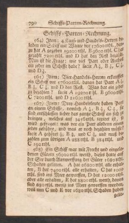 Schiffs-Parten-Rechnung