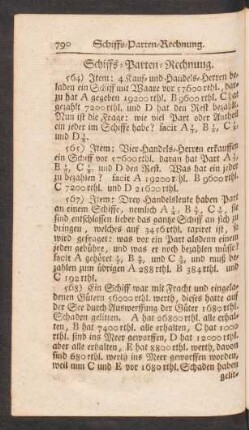 Schiffs-Parten-Rechnung