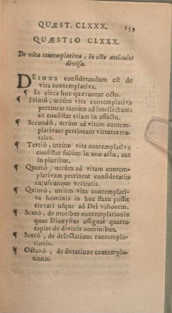 Quaestio CLXXX. De vita contemplativa, in octo articulos divisa.