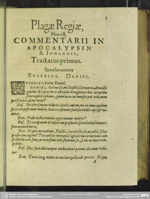 Tractatus Primus [Hypothesis]