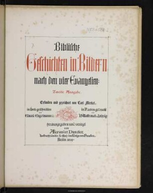 Biblische Geschichten in Bildern nach den vier Evangelien