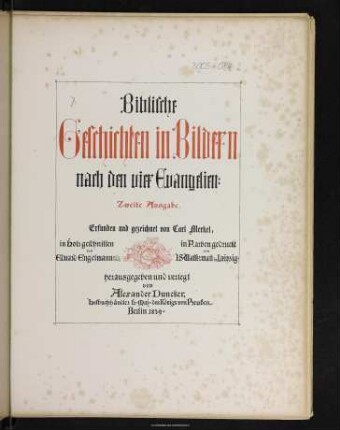 Biblische Geschichten in Bildern nach den vier Evangelien