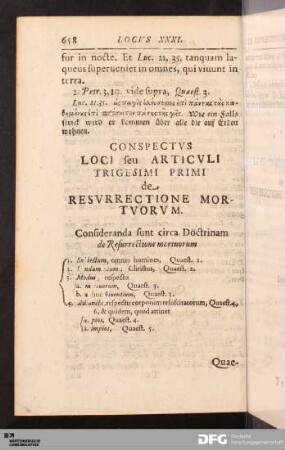 Locvs XXXI. De Resvrrectione Mortvorvm.