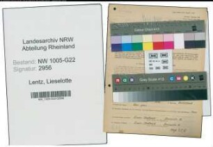 Entnazifizierung Lieselotte Lentz , geb. 28.10.1918 (Filialleiterin)