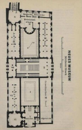 Grundriss. Neues Museum. Mittlerer Stock