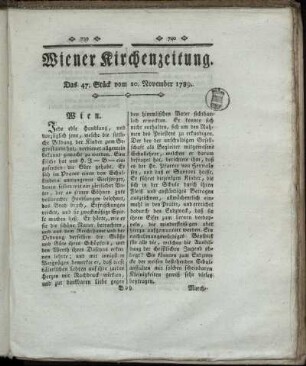 Das 47. Stück vom 20. November 1789.