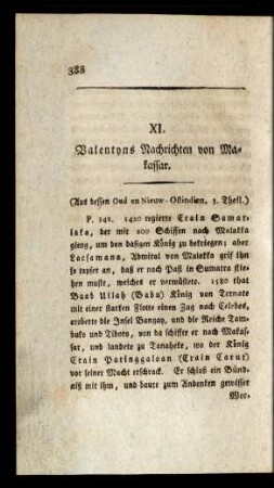 XI. Valentyns Nachrichten von Makassar