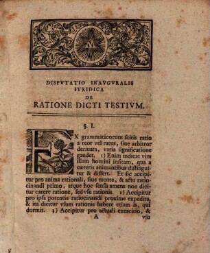 Diss. inaug. iur. de ratione dicti testium