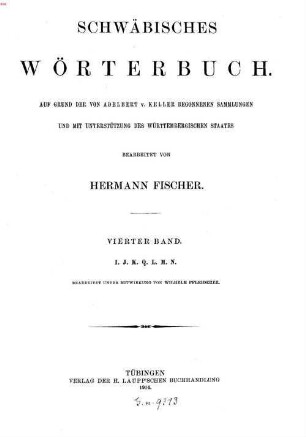 Schwäbisches Wörterbuch, 4. I, J, K, Q, L, M, N