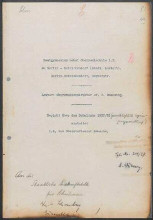 1927/28: Bericht über das Schuljahr ... - 1927/28