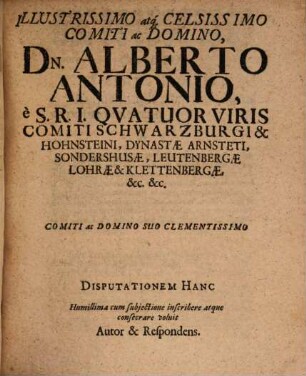 Diss. iur. de investitura praelati feudali circa bona ecclesiastica