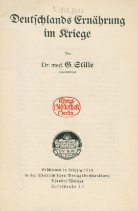 Deutschlands Ernährung im Kriege