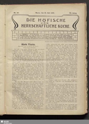 No. 20. 15. Juli 1910