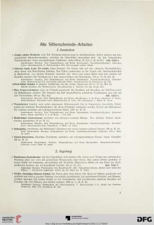 Alte Silberschmiede-Arbeiten (Nr. 1-168)