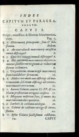 Index Capitum Et Paragraphorum.