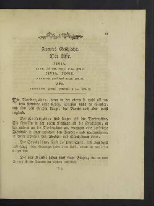 Zweytes Geschlecht. Der Affe.
