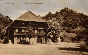 Postkartenalbum mit Motiven von Karlsruhe. "Karlsruhe. Lauterberg mnit Schwarzwaldhaus"