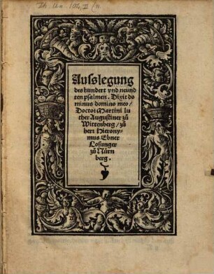 Ausslegung des hundert und neündten psalmen, Dixit dominus domino meo