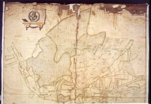 Geometrische "Mappa" über die Gemarkung Mindersdorf