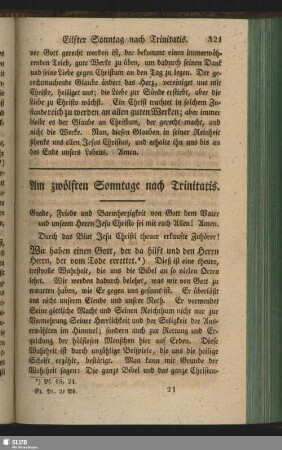 Am zwölften Sonntage nach Trinitatis