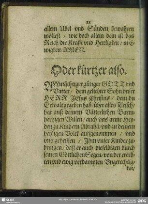 Oder kürtzer also