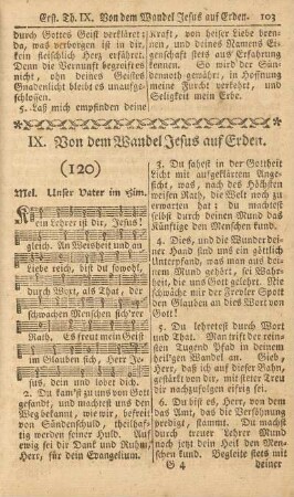 IX. Von dem Wandel Jesus auf Erden