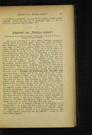 "Schulbibel" oder "Biblisches Lesebuch"? : Erklärung