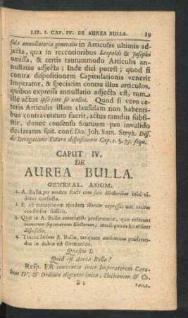 Caput IV. De Aurea Bulla