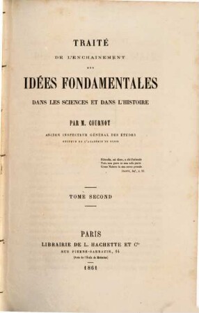Traité de l'enchainement des idées fondamentales dans les sciences et dans l'histoire, 2